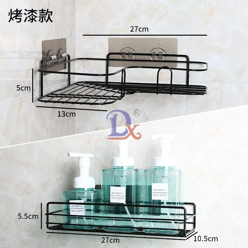 

Triangle Towel Shower Storage Rack Black Corner Shelves Wall Mounted Aluminum Shampoo Holder No Drill Bathroom Shelf Organizer