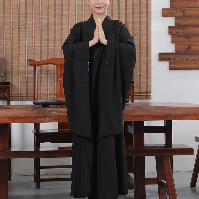 

Buddhist Monk Robes Linen Robe Monks Gown Costume Ropa China Tradicional Mujer Zen Kung Fu Robes Meditation Clothing Unisex