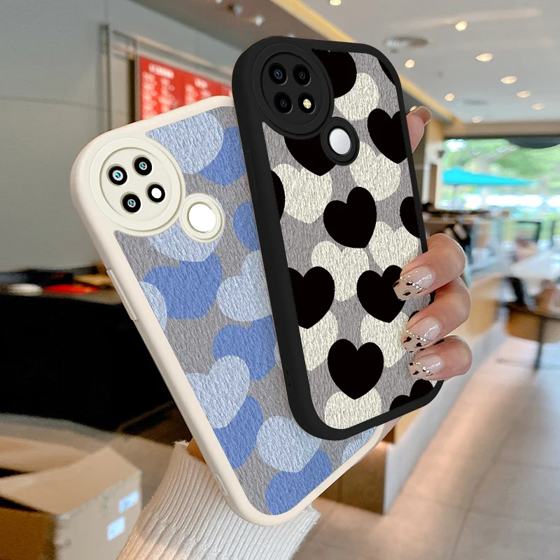 

Black and White Small Love Phone Case for OPPO A15 A15s A35 2021 A16 A16K A31 A5 A12E A32 A33 A53 A54 A55 Realme C1 2018