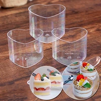 10pcs disposable plastic cups transparent food container yogurt mousses dessert baking cake container for party decor supplies