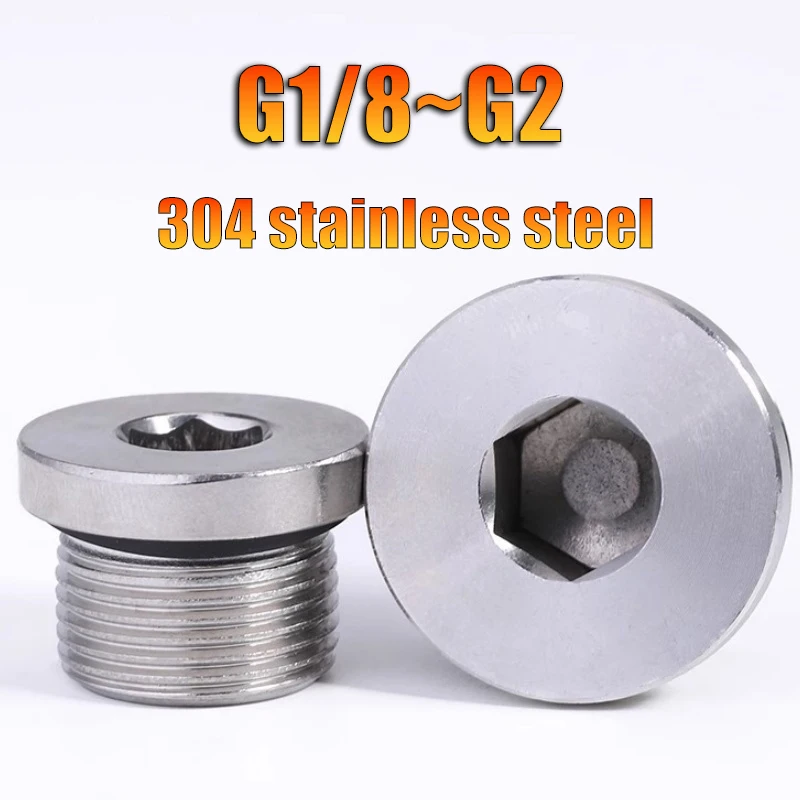 

Фланцевая заглушка с шестигранной головкой BSP G1/8 G1/4 G3/8 G1/2 G3/4 G1 G1-1/4 G1-1/2 G2 Болт из нержавеющей стали 304 Фитинг для масляной водопроводной трубы