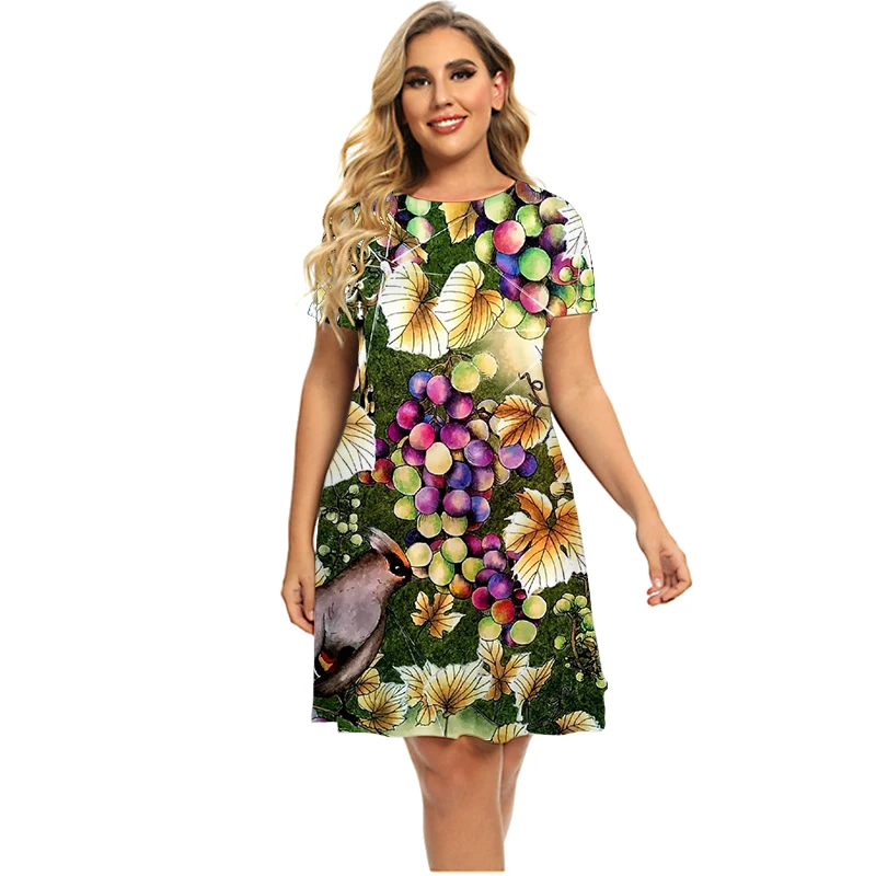 Женское платье с 3D-принтом бабочки синее повседневное пляжное средней длины лето