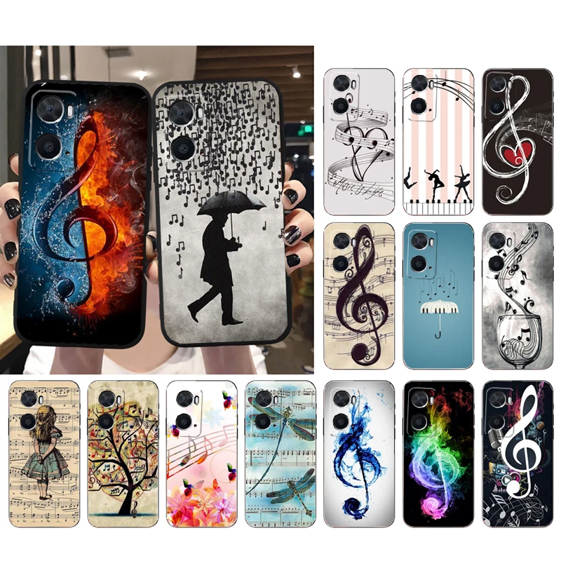 

Phone Case for OPPO A96 A91 A54 A74 A94 A53S A15 A16 A17 Reno 2 2Z Reno 6 7 8 Music Notes Case