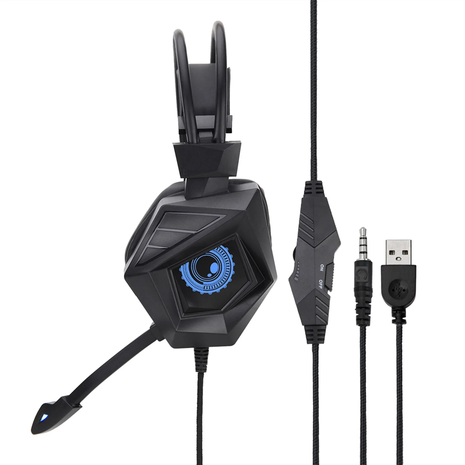 

G15 RGB проводные наушники, светящиеся Игровые наушники с креплением на голову для компьютерных мобильных игр g15