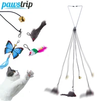 self excited cat toy door window hanging cat toys automatic cat stick with bell toys for cats playing teaser wand toy supplies