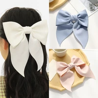 korean sweet solid color bows hair clip for kids girls boutique handmade hairpins barrettes headwear hair accessories
