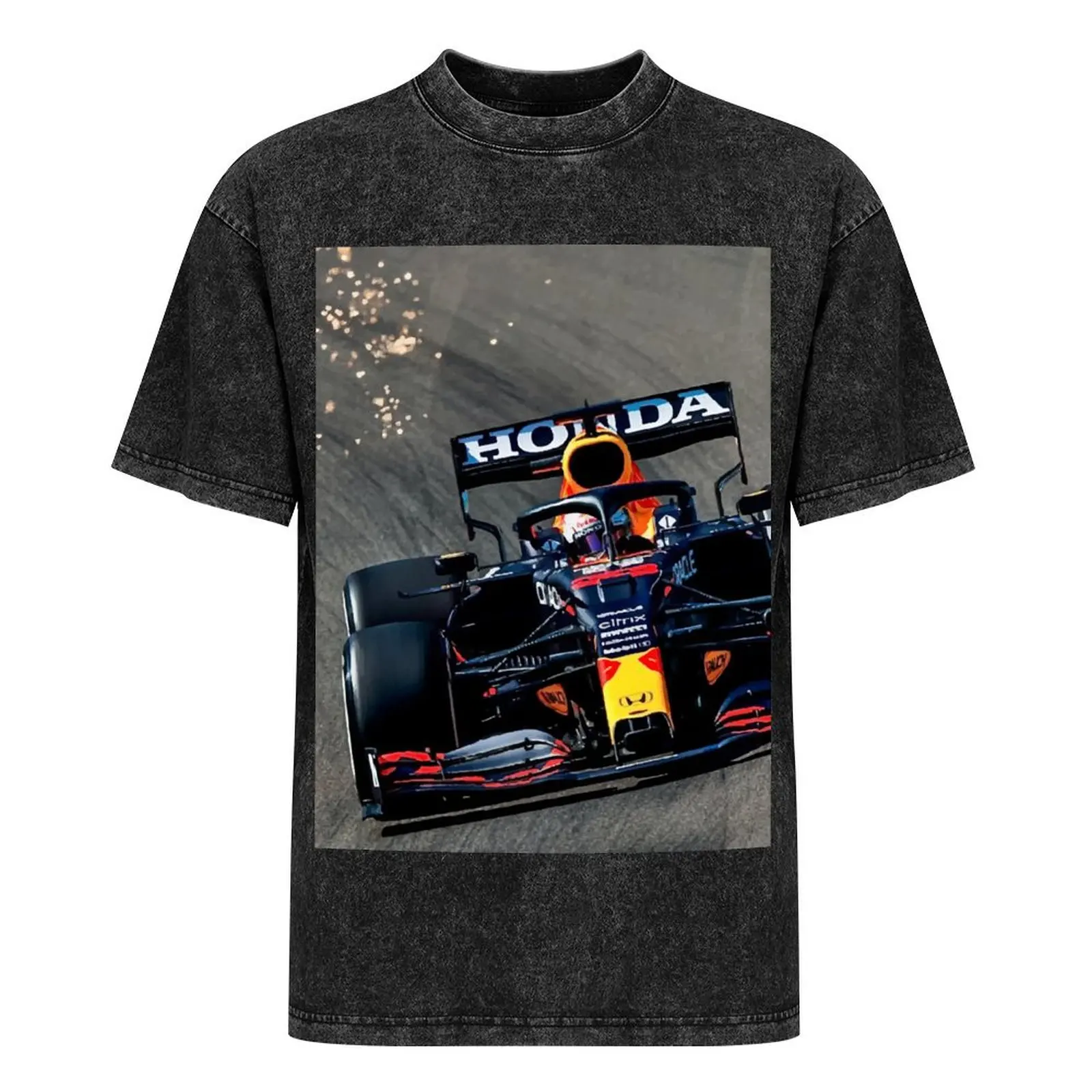 Футболка Max Verstappen Sparks-F1 черные однотонные рубашки футболки с графическим