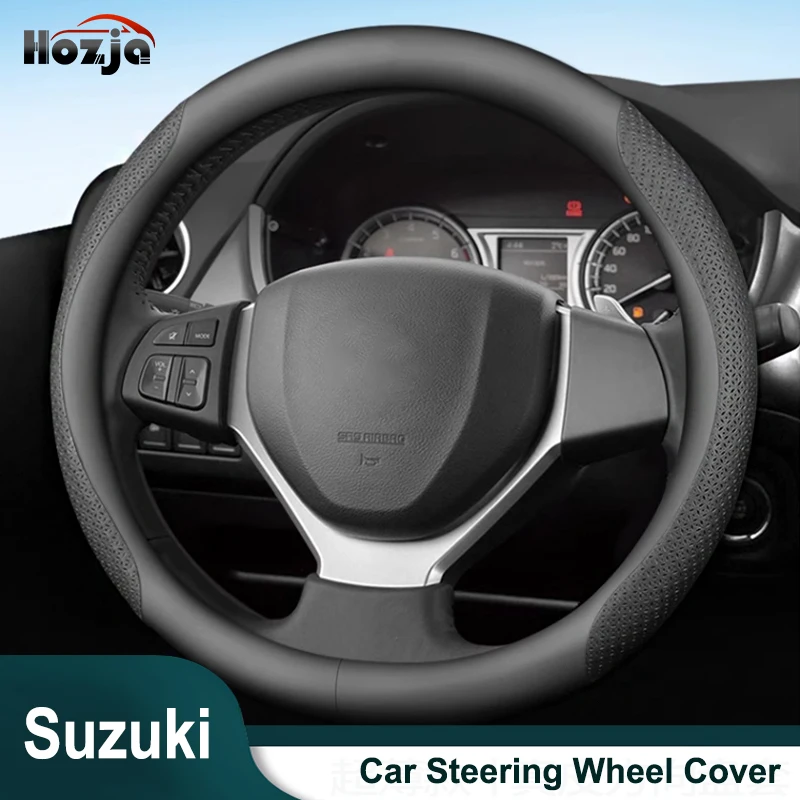 

For Suzuki Jimny 2012 2013 2014 2015 2016 2017 2018 2019 2020 2021 2022 Steering Wheel Cover 12colors Leather Car Accessories