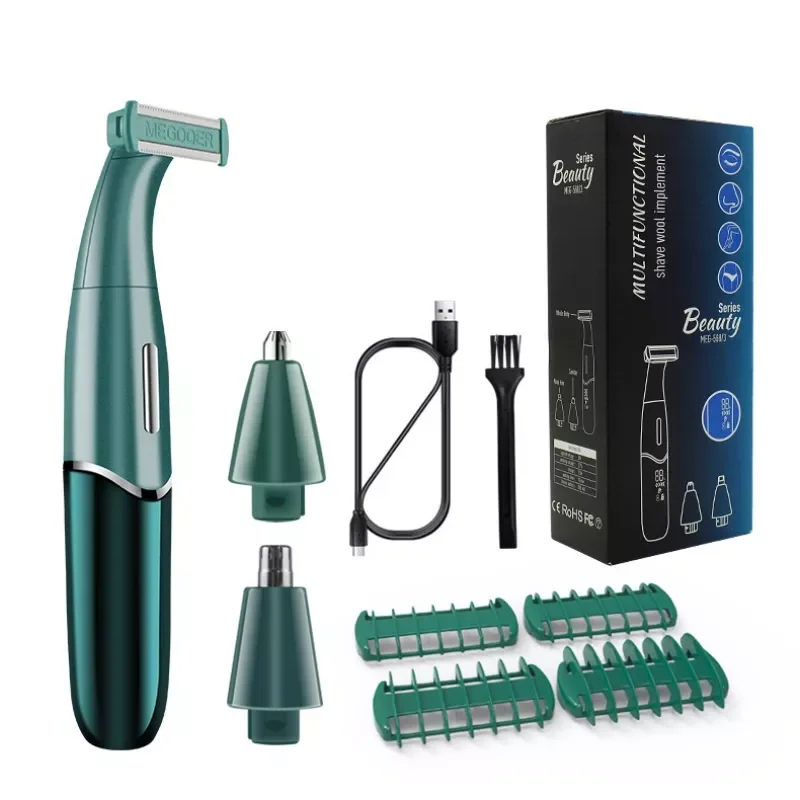 

NEW2023 3 in 1 Hair Removal Nose Ear Trimmer Eyebrow Chest Beard Hair Intimate Areas Sensitive Haircut Tools Shaver Bikini Line