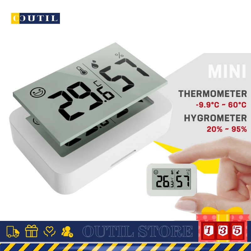 

Mini Electronic Temperature And Humidity Meter Baby Indoor Thermometer With Smiling Face Display Refrigerator Car Thermometer
