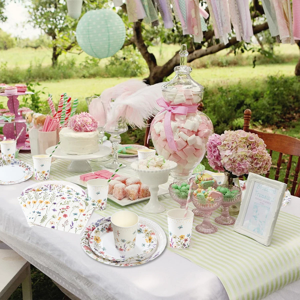 Одноразовые столовые приборы в виде диких цветов тарелки чашки украшения для дня