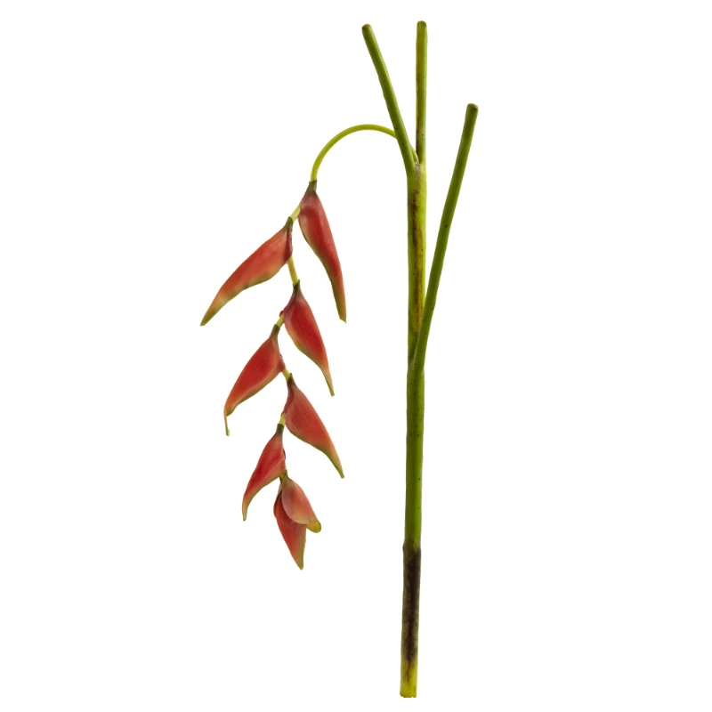 

31 дюйм. Подвесной искусственный цветок Heliconia (набор из 4 шт.), оранжевый