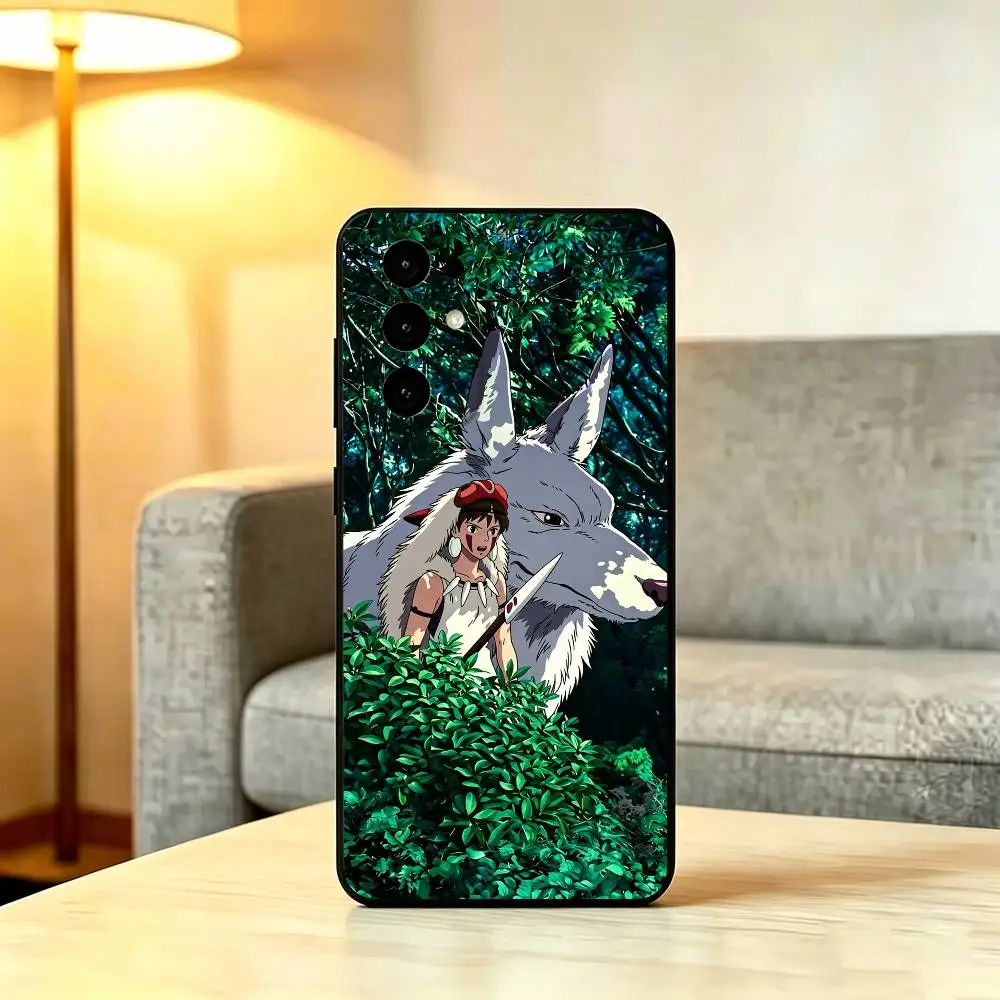 Фото Чехол для телефона с аниме-принтом «Принцесса Мононоке» для Samsung S25, S24, S21, S22, S23, S30, Ultra, S20, Plus, Fe, Lite, Note, 10, мягкий черный чехол №5