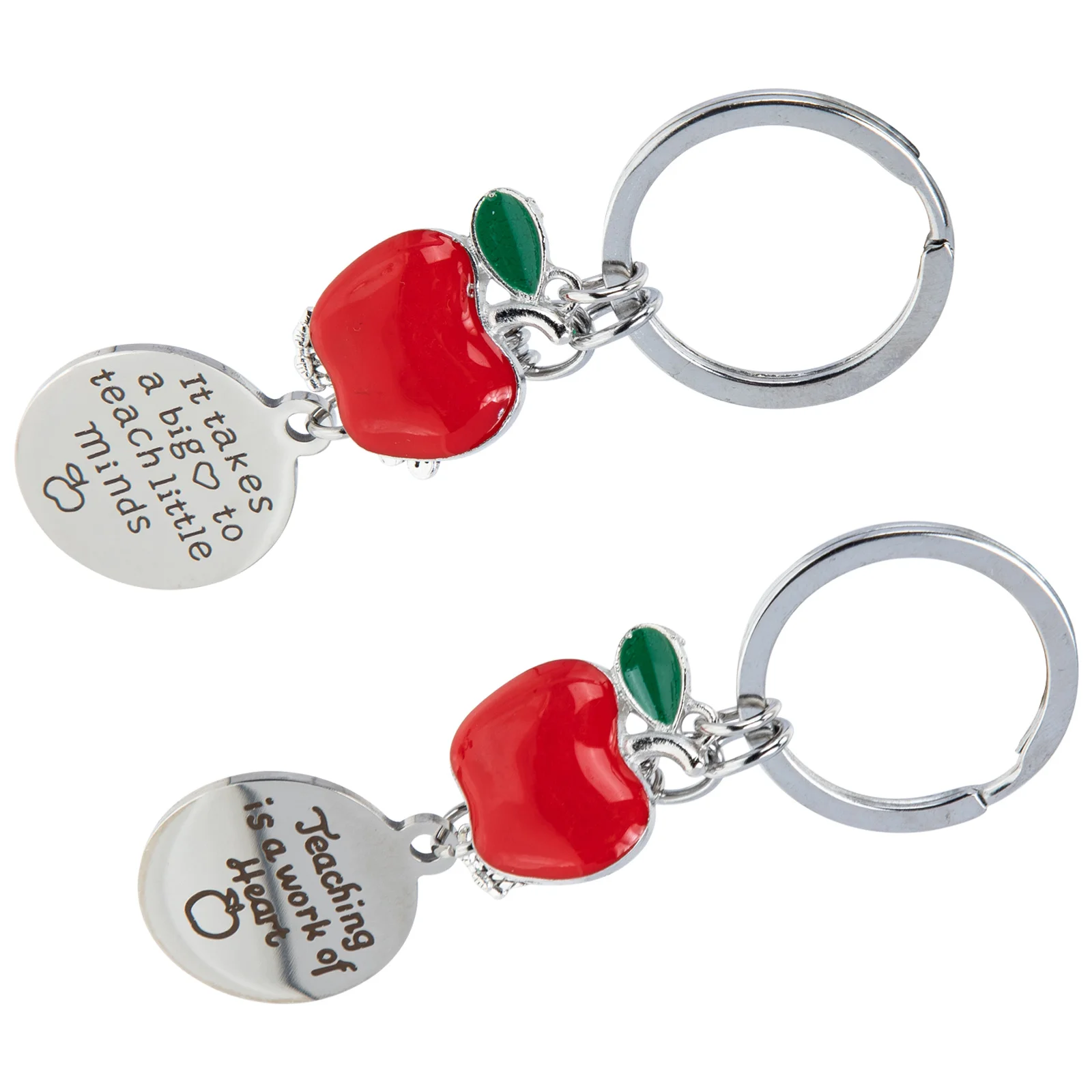 

2Pcs Key Chains Thank You Key Decors Stainless Steel Key Chains Teacher's Day Key Chains for Graduation School