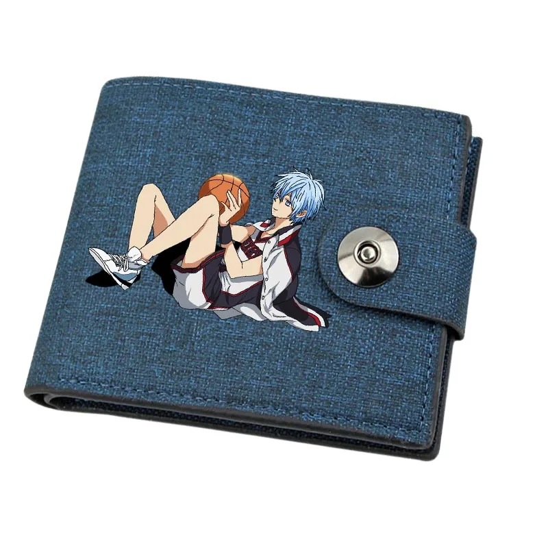 

Кошелек Kuroko's в стиле аниме для баскетбола, Холщовый Повседневный держатель для наличных денег для подростков, короткий бумажник двойного с...