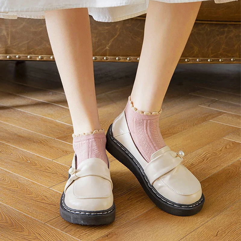 5 Pairs/Lot Cartoon Cute Cotton Low Sock Women Summer College Style Ankle Short Socks Girls Casual Breathable Street Thin Socks