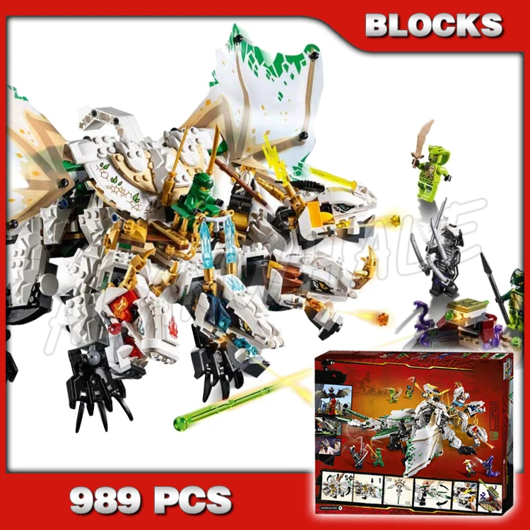 

989pcs Shinobi Legacy The Ultra Dragon 4 Heads Unfolding Wings Serpentine Snakes 11164 Building Block Kits Compatible With Model