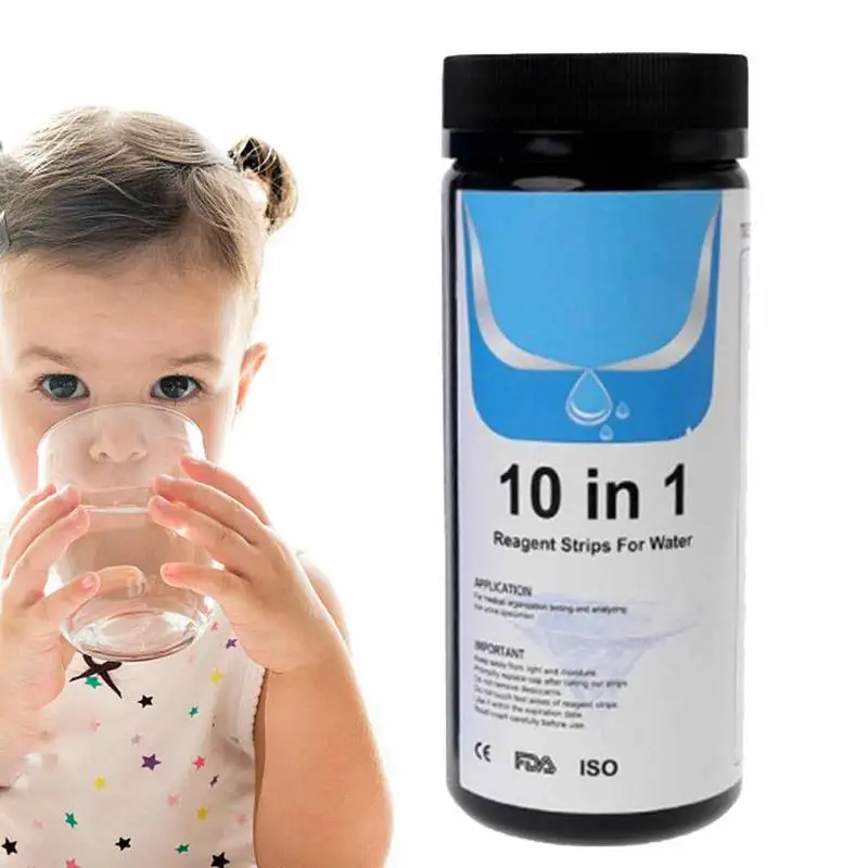 

PCS Water Test Strip Reagent Strip 10 In 1 Water Analysis Total Alkalinity PH Hardness Nitrate Test Paper