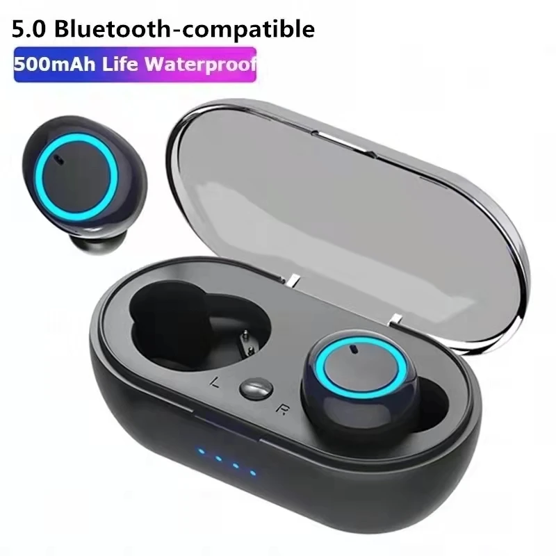 

Y50 TWS Earbuds Wireless Bluetooth Headphones Stereo Bass With Charging Box Microphone In-ear Headsets Sport Earphones Free Ship