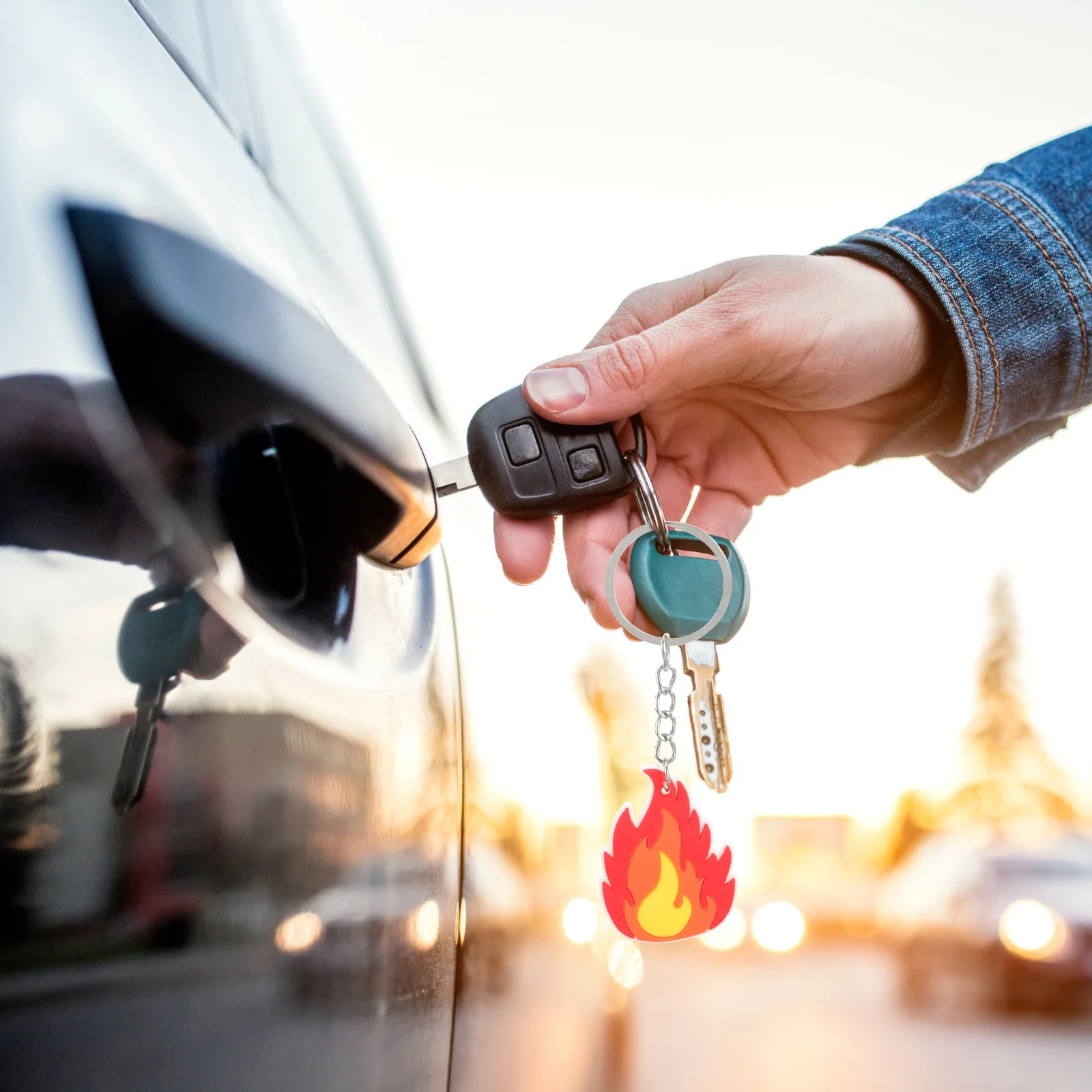 

12 Pcs Keychain Ring Hanging Ornament Fire Fighter Accessory Pendant Decor Plastic Luggage Fireman Accessories