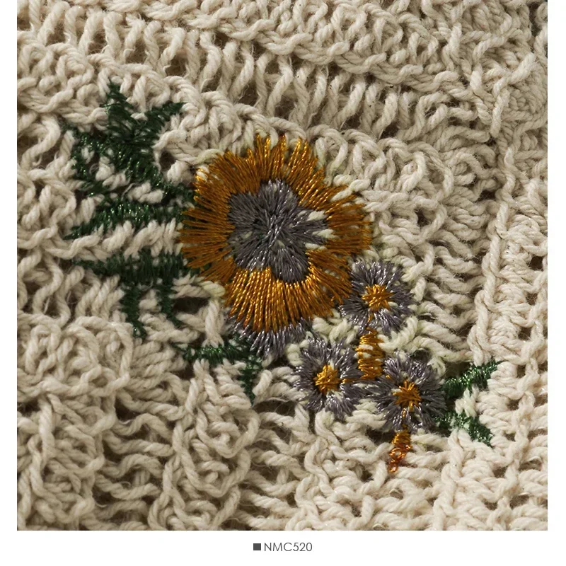 Женская шифоновая блузка с цветочной вышивкой длинным рукавом и квадратным