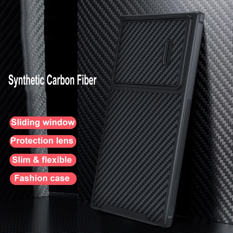 

NILLKIN Case For Samsung Galaxy S23 S23 Plus S23 Ultra Synthetic Fiber Slide Camera Spring Cases for Galaxy S23 S23 Ultra