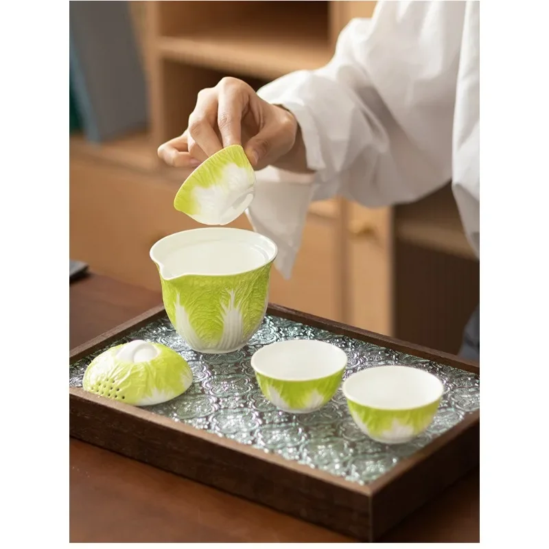 Baicaiezione портативная быстрая чашка ручной работы простой дорожный чайный сервиз