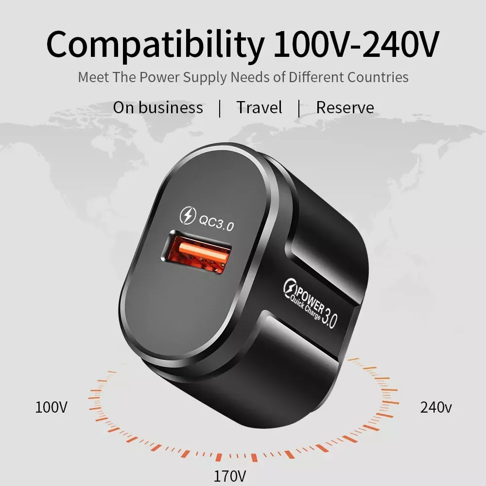 

Quick Charge QC 3.0 USB US EU Charger Mobile Charger Wall Fast Charging Adapter