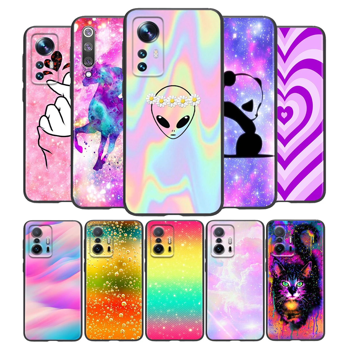 

Gradient Rainbow Laser Silicone Cover For Xiaomi Mi 12 11i 11T 11 10i 10T 10 9 9T SE Lite Pro Ultra HyperCharge Phone Case