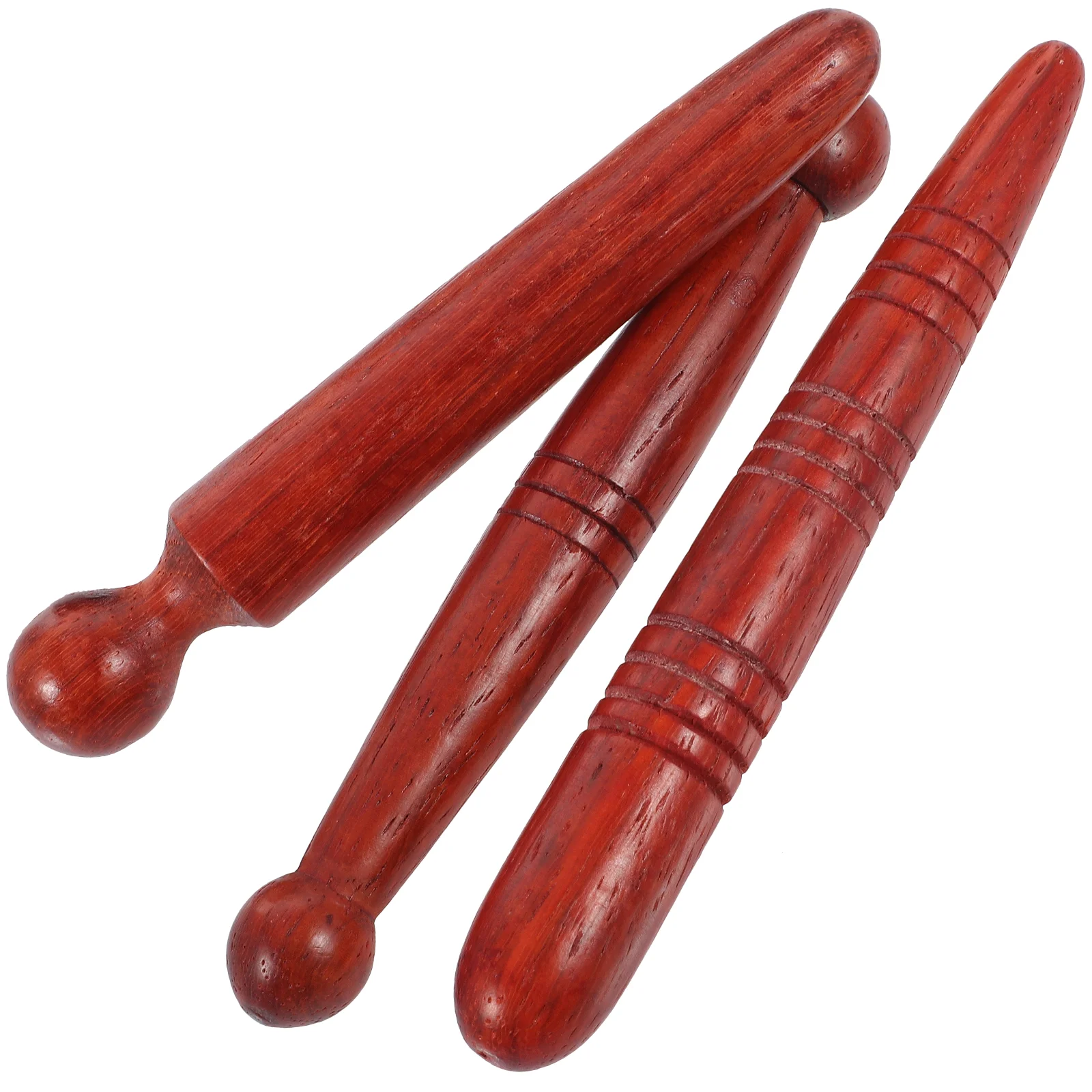 

3 Pcs Acupressure Stick Massage Rod Wooden Tools Face Retractable Pen Massager Rosewood Handheld Sticks