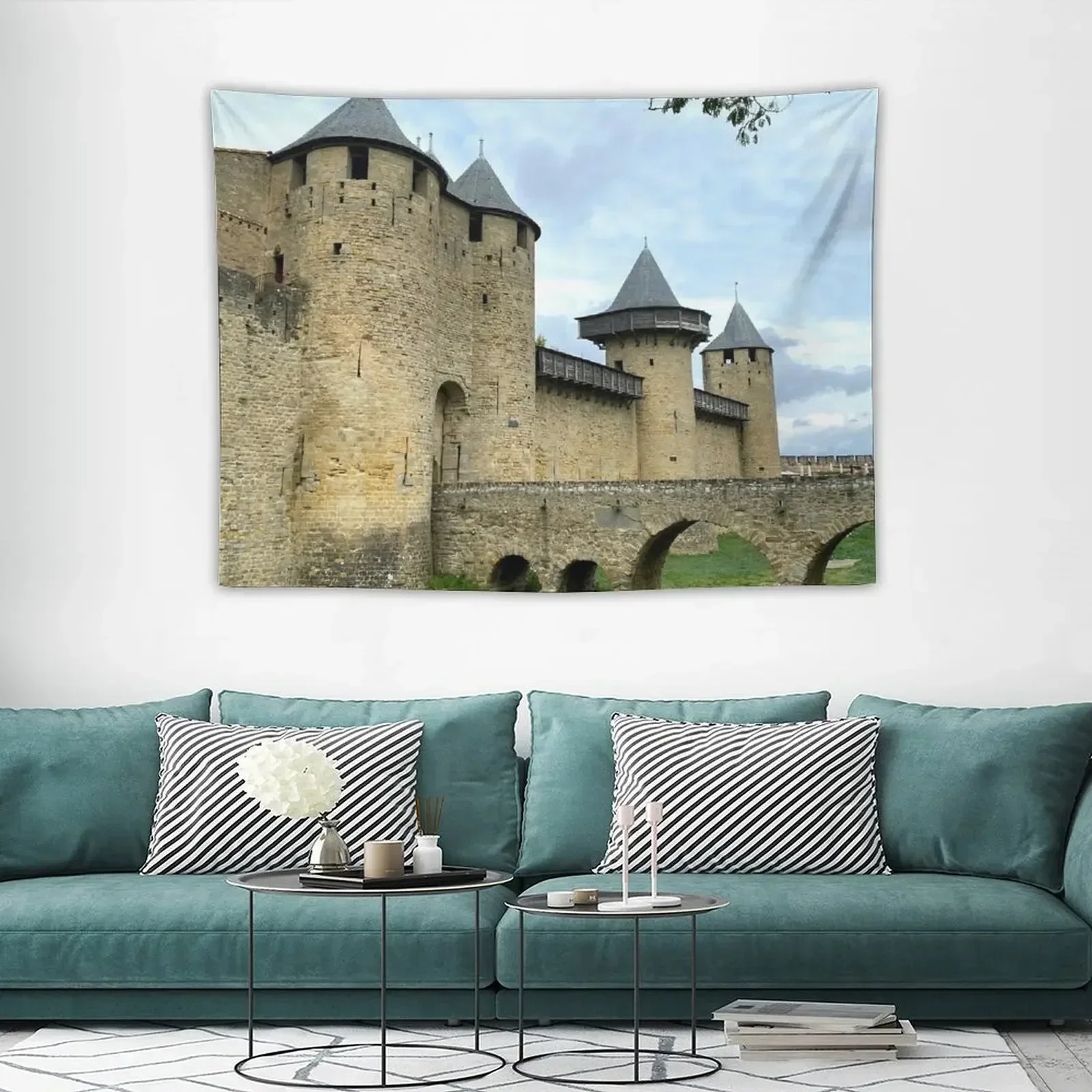 Туры и вход в город Каркассон Гобелен для спальни Декоративные картины