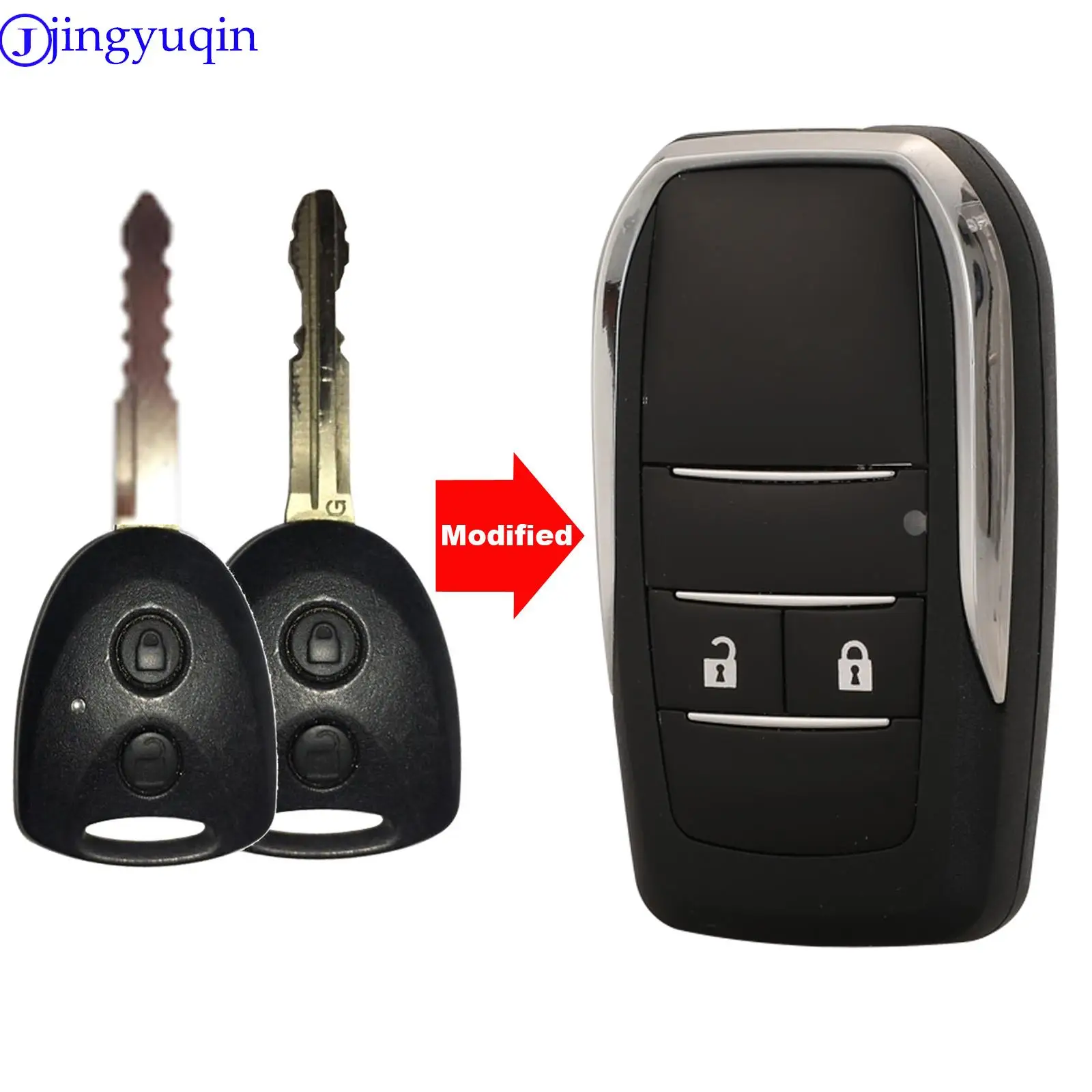 

jingyuqin Key Case For Toyota Avanza Calya Wigo For Daihatsu Xenia Ayla Sigra For Perodua Axia Upgrade Modified Key Shell