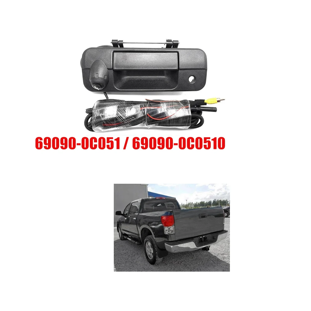 Хромированная камера заднего вида 690-0c051 для Toyota Tundra 07-13 Tacoma 2016-2018