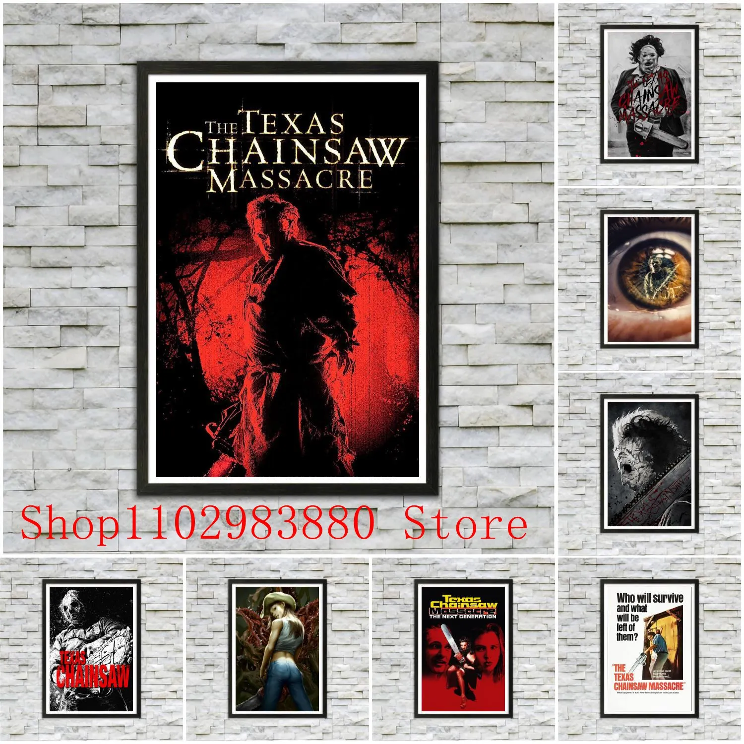 Техасская бойня с Бензопилой-силуэт из кожи плакат на холсте картина плакат и принты Настенная картина Декор для дома гостиной