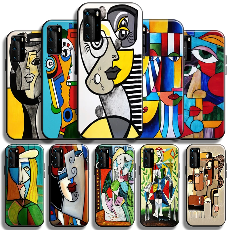

Picasso Abstract Art Painting Phone Case For Huawei P40 P40 Pro Lite 5G Shockproof Cases TPU Full Protection Coque Shell Back