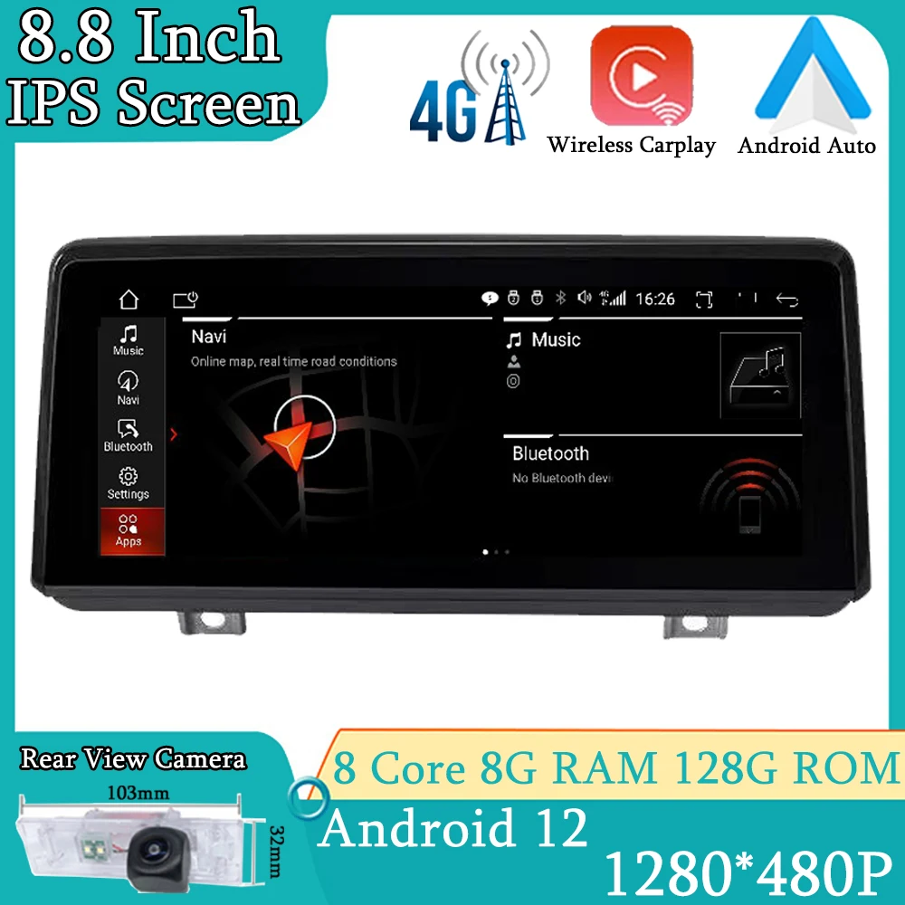 

Car Radio Player For BMW F45 F46 F87 EVO NBT System Carplay Android 12 Touch Screen WIFI BT IPS Navigation GPS