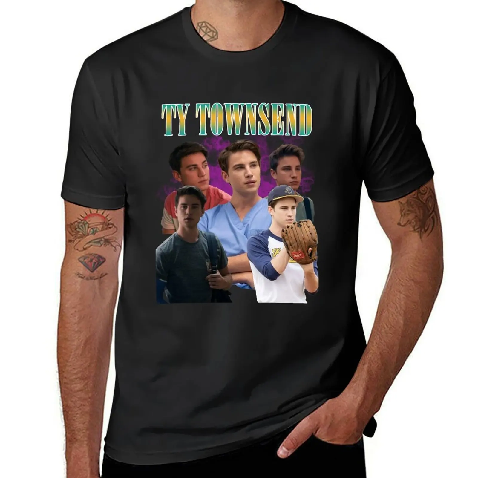 Винтажная Футболка Ty Townsend с изображением магнолии милая одежда мужская футболка