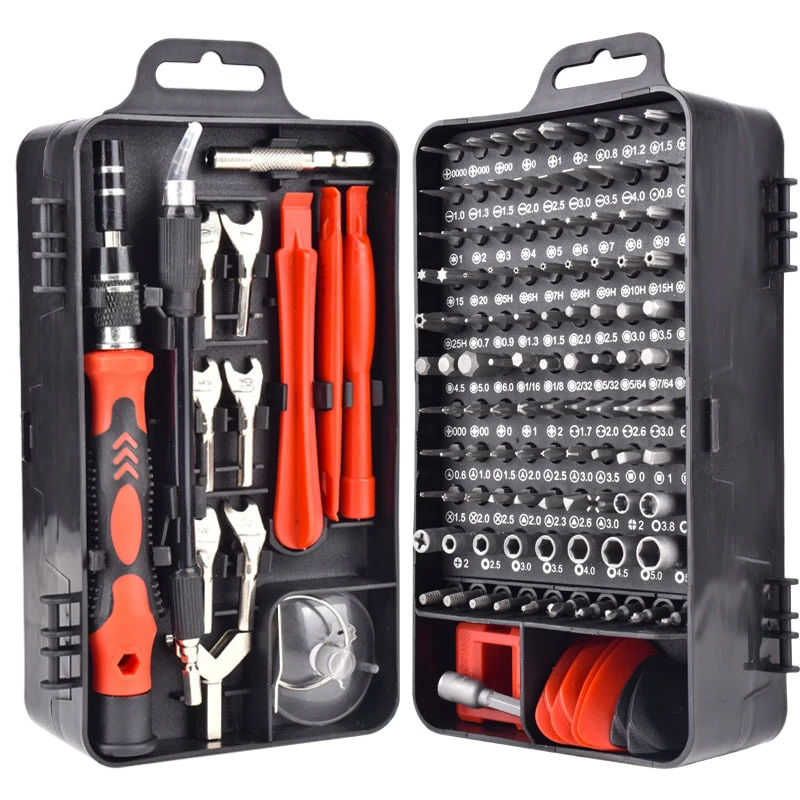 

135 In1 Screwdriver Magnetic Tools Sets For Mobile Phone Tablet Computer Eyeglasses Repair DIY Tool Kit (Black Red)