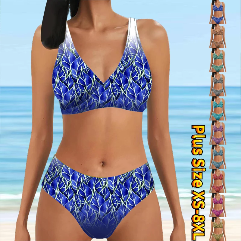 

2023 New Swimwear Women's Fashion Bikini Two Piece Swimwear Women's New Design Printing Swimwear Summer Sexy Beach Bikini
