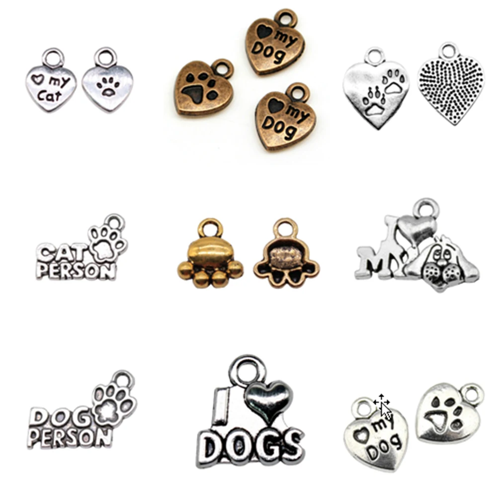 Шармы лапа и я сердце Моя собака ювелирные изделия сделай сам Подвески для