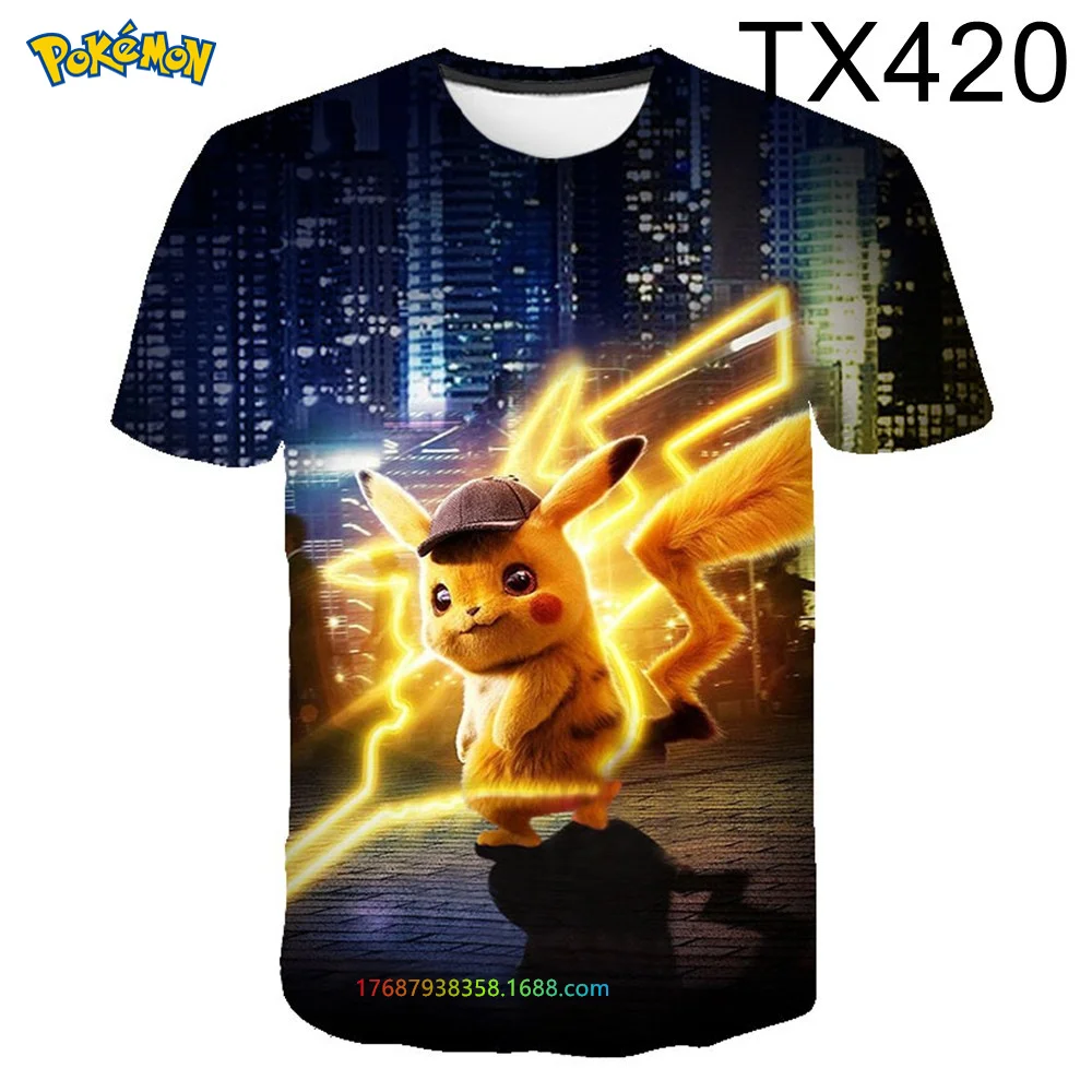 

Children's Clothing Boys Kids Pikachu T shirt Clothes Short Sleeve Tops Cartoon Sports T shirt Costume Baby T-shirts Sweatshirts
