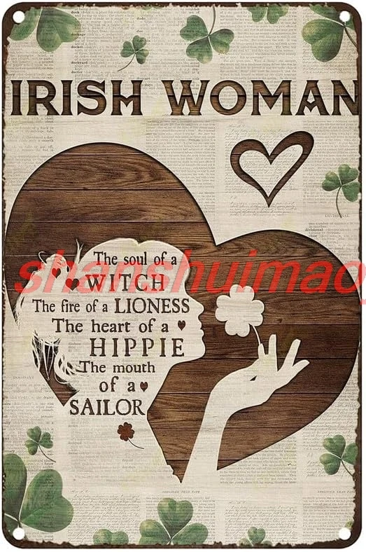 Estiyond винтажная металлическая жестяная вывеска ирландская женщина Soul Of Witch Heart Hippie