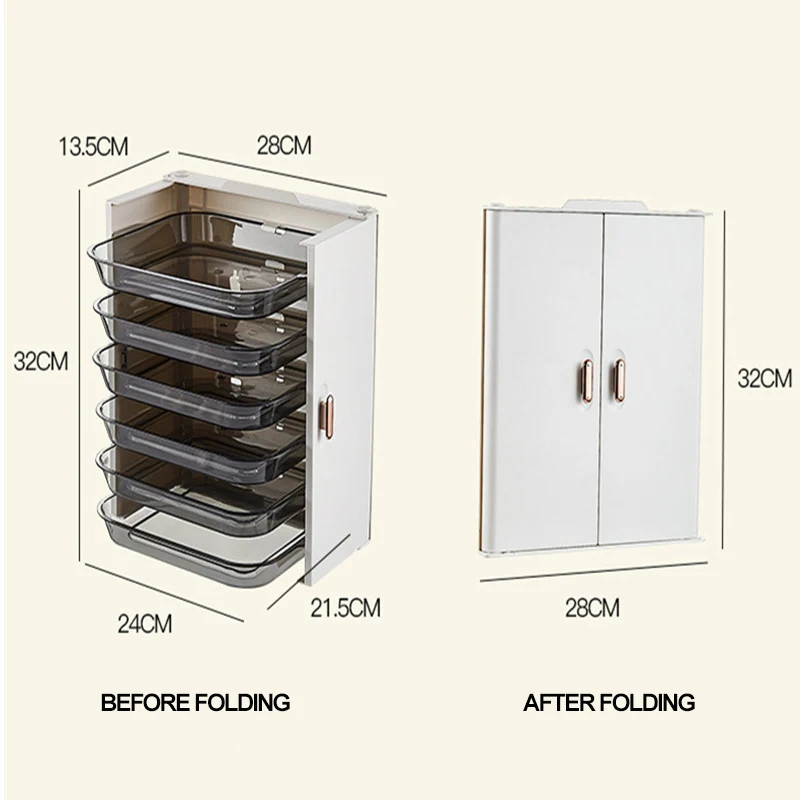 Kitchen Preparation Plate Organizer 6-Layer Cooking Dishes Tray Multi-Functional Wall Mount Racks Storage Box |