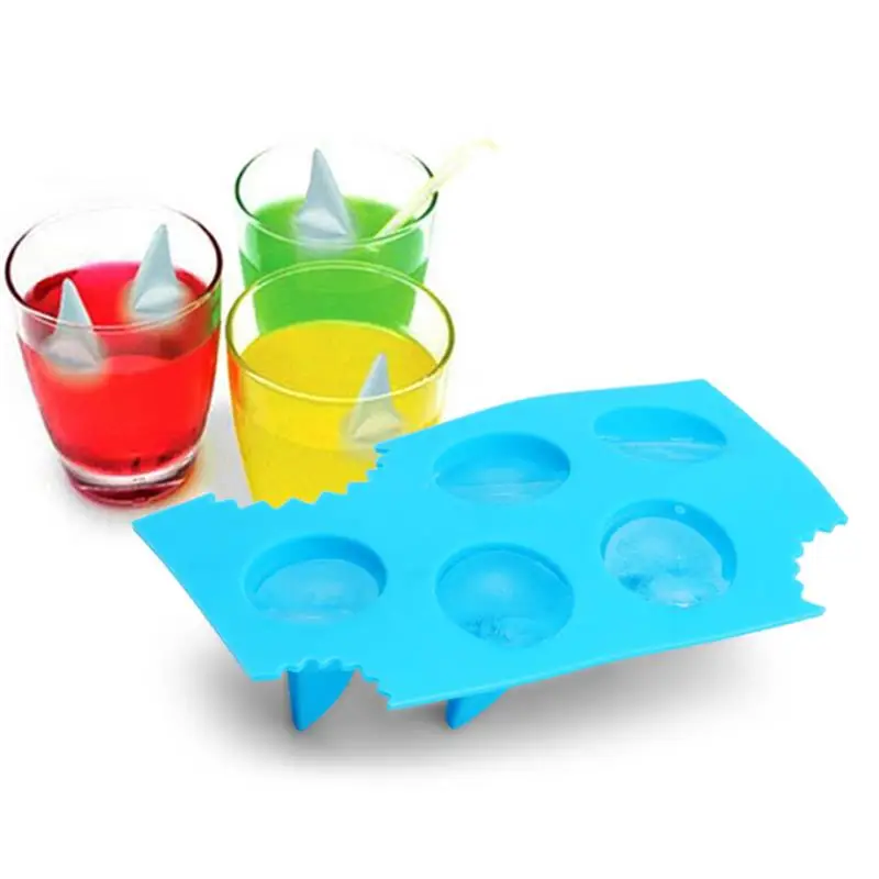 

2PCS Shark Fin Ice Cube Jelly Tray Silicone Shark Cake Chocolate Fondant Cookie Mold Kitchen Baking DIY Tools (Sky-blue)