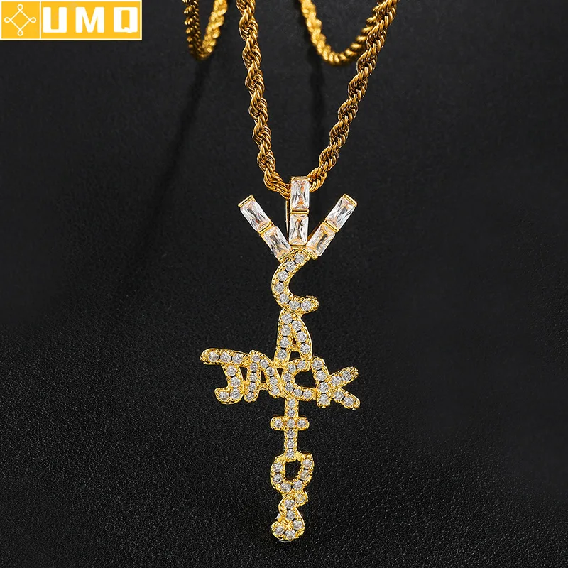 

Small Cross Pendant Yellow Gold Filled Women Men Crucifix Pendant Chain