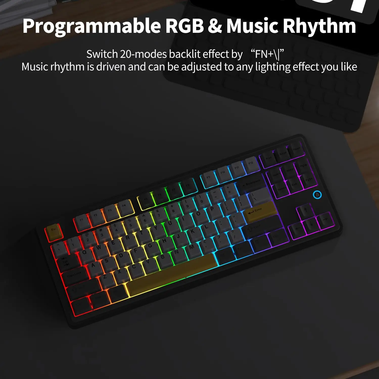 Ajazz AK870 Беспроводная игровая клавиатура с прокладкой TKL 87-клавишная механическая