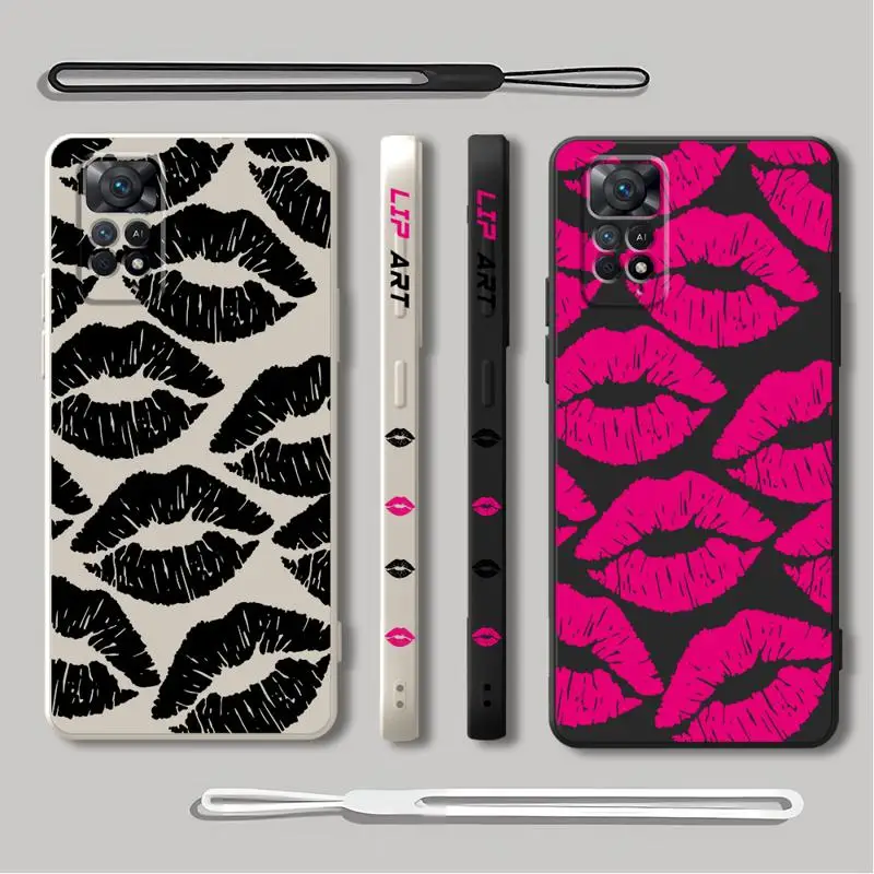 Чехол для телефона с красными сексуальными губами и поцелуями Xiaomi Redmi Note 9S 9T 12S 11S