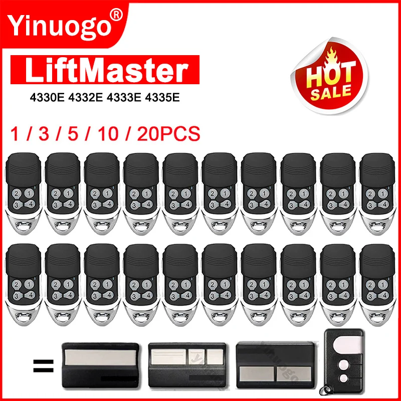 

Chamberlain LiftMaster 4330E 4332E 4333E 4335E Garage Door Remote Control 433.92MHz Rolling Code Garage Gate Door Opener Command