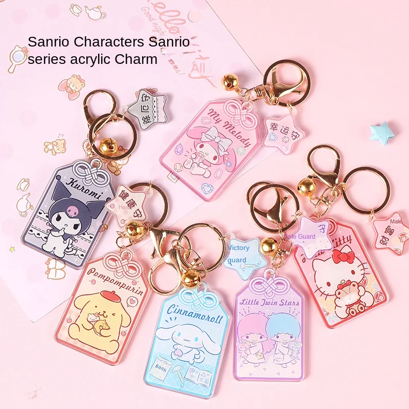 

Kawaii Sanrios Collection Kuromi Cinnamoroll Guardian Health Amulet Decoration My Melody Purin Dog Pendant Acrylic Cute Toy Gift