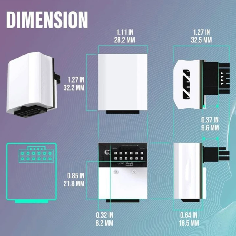 Универсальный адаптер питания 12VHPWR 12+4 Pin для видеокарты RTX4090 TUF4090/TUF4080/TUF4070T
